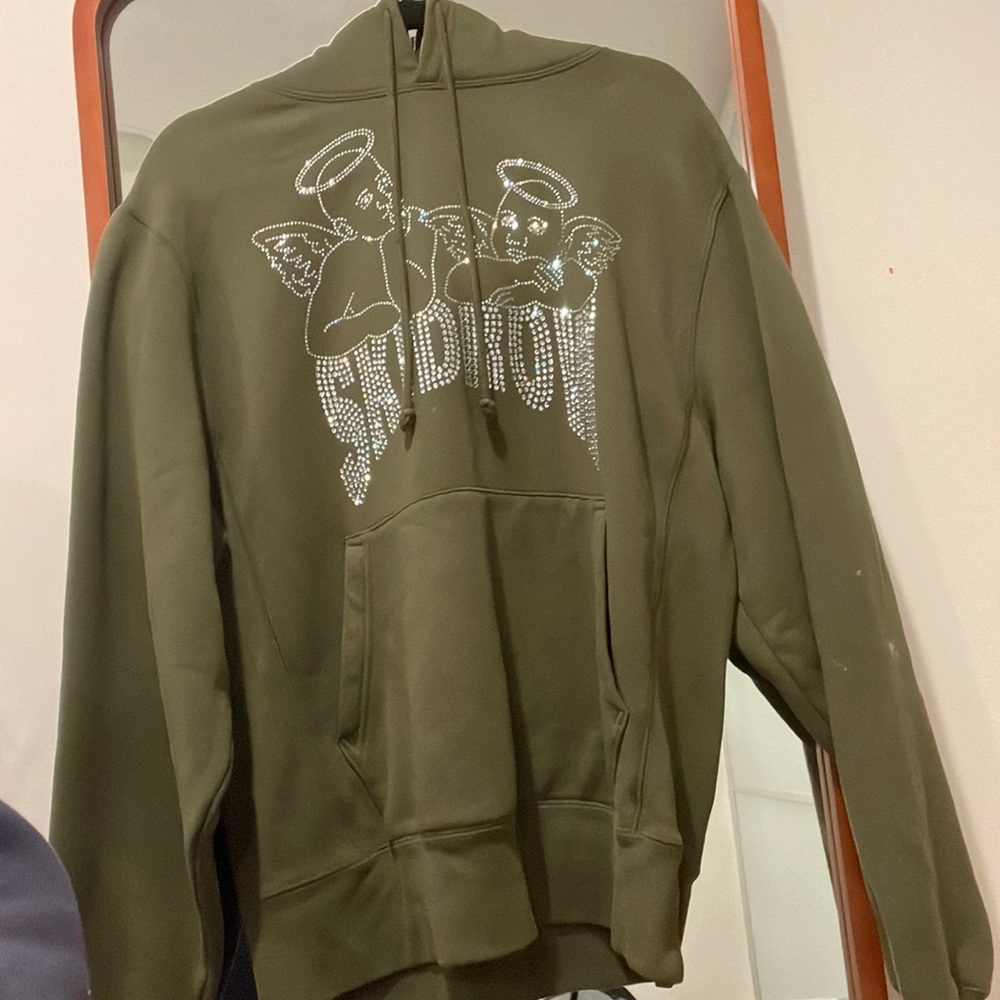 Skidrow, Very nice olive green color, bedazzled, oversized